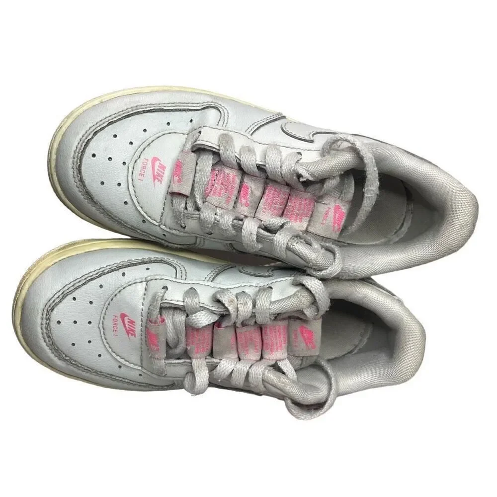 Nike Air Force 1 Multiple Logos Sneakers CJ4113-100 Boys Size 11